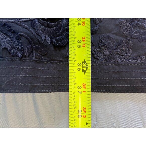 Talbots Petites Dress 12P Navy Floral Textured Sleeveless Shift  12p - Picture 3 of 11